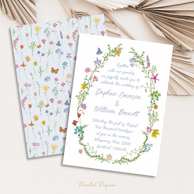 Whimsische Blumen-Doodle-Hochzeit Einladung (Whimsical Floral Doodle Wedding Invitation
)