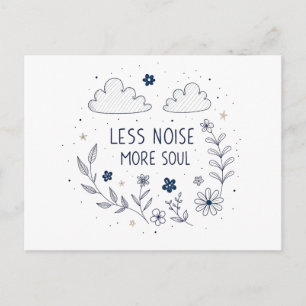Whimsische Blumen-Seelen-Zitat-Linienkunst Postkarte
