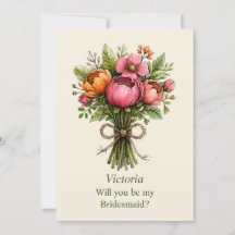 Whimsische Blumenstrauß-Brautparty-Einladung