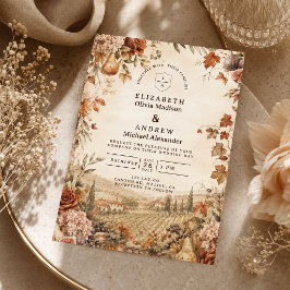 Whimsische Boho-Herbsthochzeit Einladung