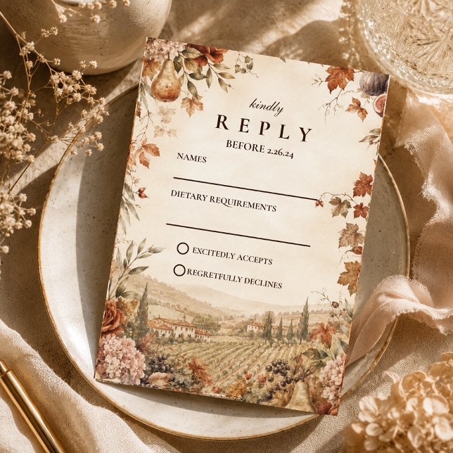 Whimsische Boho-Herbsthochzeit RSVP Karte (Von Creator hochgeladen)