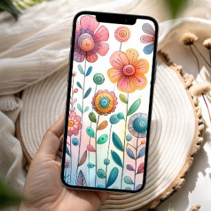 Whimsische bunte Wildblumen   Handyhülle iPhone 15 Pro Hülle