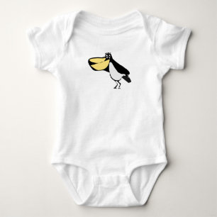 Whimsische Cartoon-Pelikan-Illustration Baby-Body Baby Strampler