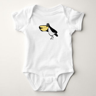 Whimsische Cartoon-Pelikan-Illustration Baby-Body Baby Strampler