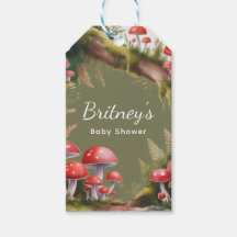 Whimsische Dankeskarte zur Babyparty mit Pilzen