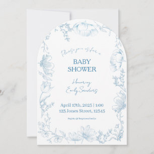 Whimsische Delft-Baby-Shower-Einladung Einladung