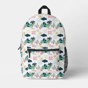 Whimsische Dinosaurier-Landschaftsmuster Bedruckter Rucksack