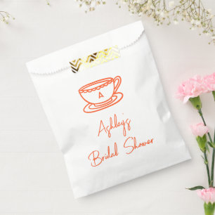 Whimsische Doodle-Braut-Shower-Tee Geschenktütchen