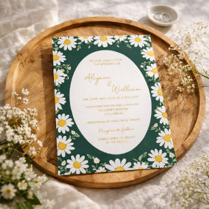 Whimsische elegante grüne gelbe Blumenhochzeit  Einladung