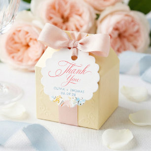 Whimsische elegante Pastell-Blumen Hochzeit Danke Geschenkanhänger