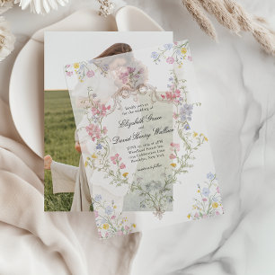Whimsische elegante Rokoko-Blumen-Wappen-Hochzeit