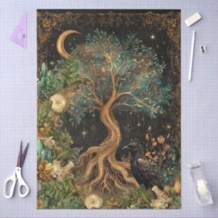 Whimsische Fantasy-Himmels-Kunst Collage Decoupage Seidenpapier