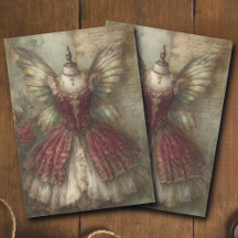 Whimsische Feen-Karmesin-Ballettkostüm-Decoupage 