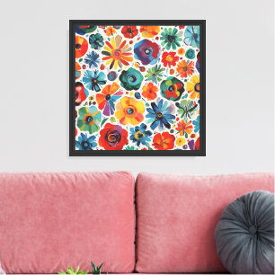 Whimsische florale abstrakte Kunst Leinwanddruck