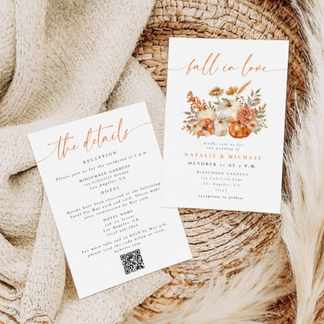 Whimsische Florale Hochzeit im Herbst mit QR-Code Einladung (Von Creator hochgeladen)