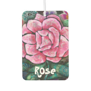 Whimsische Florale Pinke Rosen Art Nouveau Botanik Autolufterfrischer