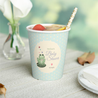 Whimsische Frosch-Geschlechtsneutrale Babyparty Pappbecher