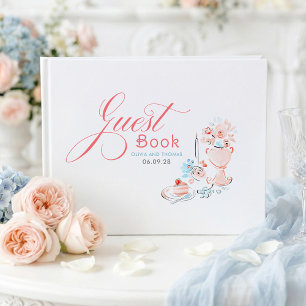 Whimsische funky florale skurrile handgezeichnete  gästebuch