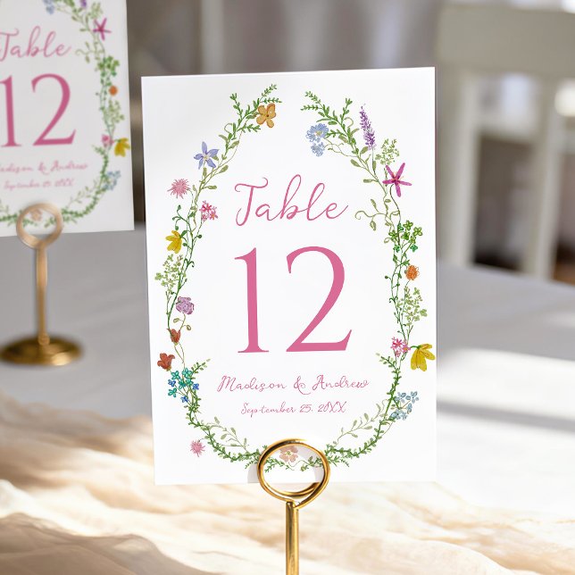 Whimsische Garten-Wildblumen-Hochzeit Tischnummer (Von Creator hochgeladen)