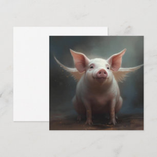 Whimsische geflügelte fliegende Schwein-Surrealism Einladung