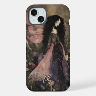 Whimsische Gothic-Fee Dunkle Fantasy Personalisier iPhone 15 Plus Hülle