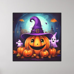 Whimsische Halloween-Wandkunst 40x40 Zoll Leinwanddruck