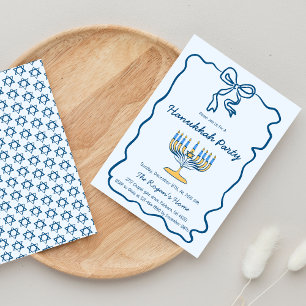 Whimsische handgezeichnete Hanukkah-Feierparty Einladung