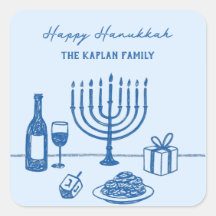 Whimsische handgezeichnete Hanukkah-Party-Trendy C