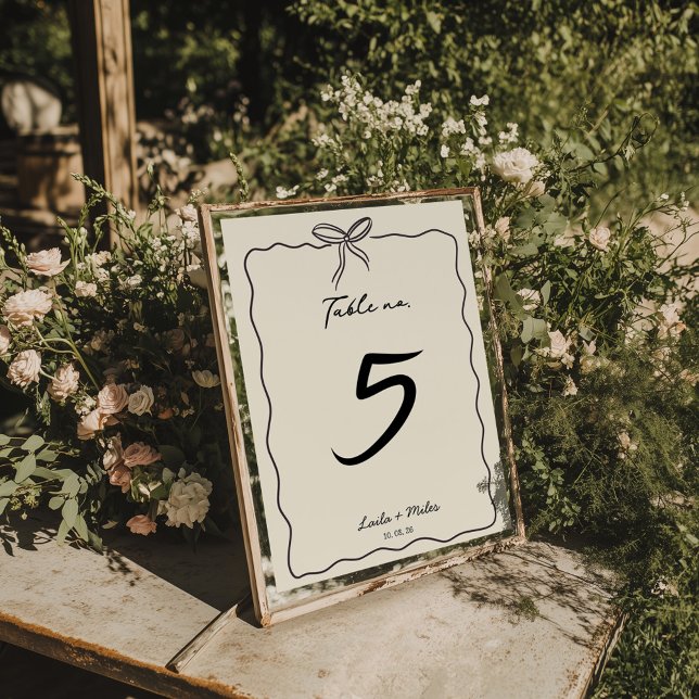 Whimsische handgezeichnete Hochzeit Tischnummer (Von Creator hochgeladen)