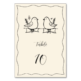 Whimsische handgezeichnete Hochzeitstisch-Nummernk Tischnummer