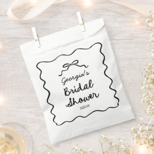 Whimsische handgezeichnete Schleife Brautparty Geschenktütchen