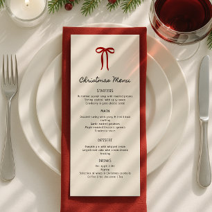 Whimsische, handgezeichnete Weihnachts-Dinner-Flat Menükarte