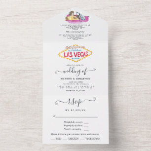 Whimsische Hochzeit in Las Vegas All In One Einladung