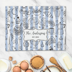 Whimsische italienische Lebensmittelillustration b Geschirrtuch