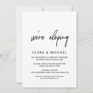 Whimsische Kalligrafie-Elopement-Einladung Einladung