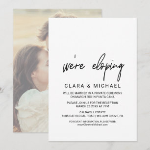 Whimsische Kalligrafie Foto-Rückseite Hochzeitsf Einladung