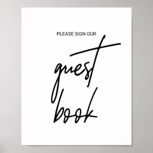 Whimsische Kalligrafie-Gästebuch-Signatur Poster