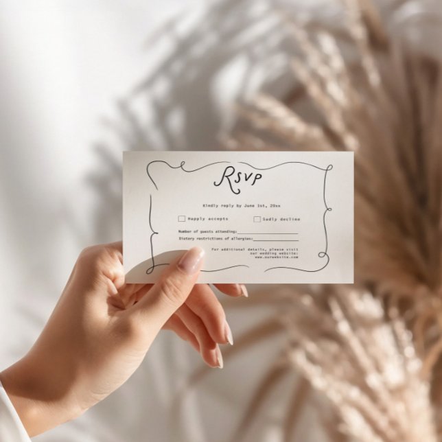 Whimsische Kalligrafie-Hochzeits-RSVP-Karte RSVP Karte (whimiscal RSVP card)