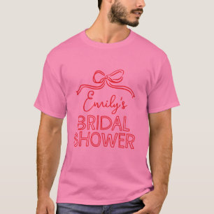 Whimsische Kokette-Bow-Schlinge Hochzeitsshower T-Shirt