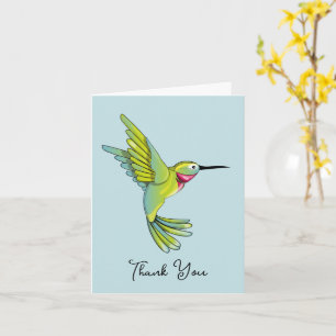 Whimsische Kolibri-Dankeschön-Karte leer Karte