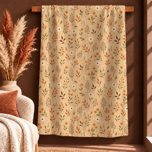 Whimsische Kupfer-Braunorange-Herbst-Deckenkunst Fleecedecke