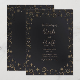 Whimsische magische himmlische Wirbel Hochzeit Einladung