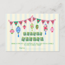 Whimsische Mahjong-Baby-Shower-Windel-Raffel-Karte Einladung