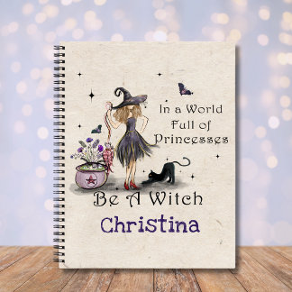 Whimsische mystische Typografie Sei eine Hexe Zita Notizbuch