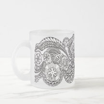 Whimsische Ornate Zen-Doodle-Spitzenblumen Frostgl