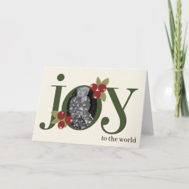 Whimsische personalisierte JOY-Blumen-Weihnachts-F Karte