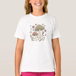 Whimsische Pilze Botanische Grafik Cute T-Shirt