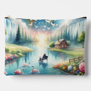 Whimsische Regenbogen-Erde Fantasy-Szene Zubehörtasche
