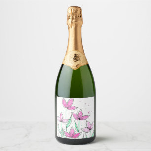 Whimsische rosa Wasserfarben-Blumen