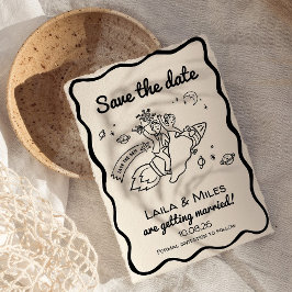 Whimsische Save-the-date-Fun-Retro-Raketen-Hochzei Save The Date